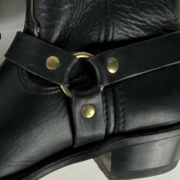 DOUBLE H BOOT CO. LADIES HARNESS 5026 ALMOND TOE SHORT LEATHER MOTORCYCLE BOOTS - Picture 11 of 14